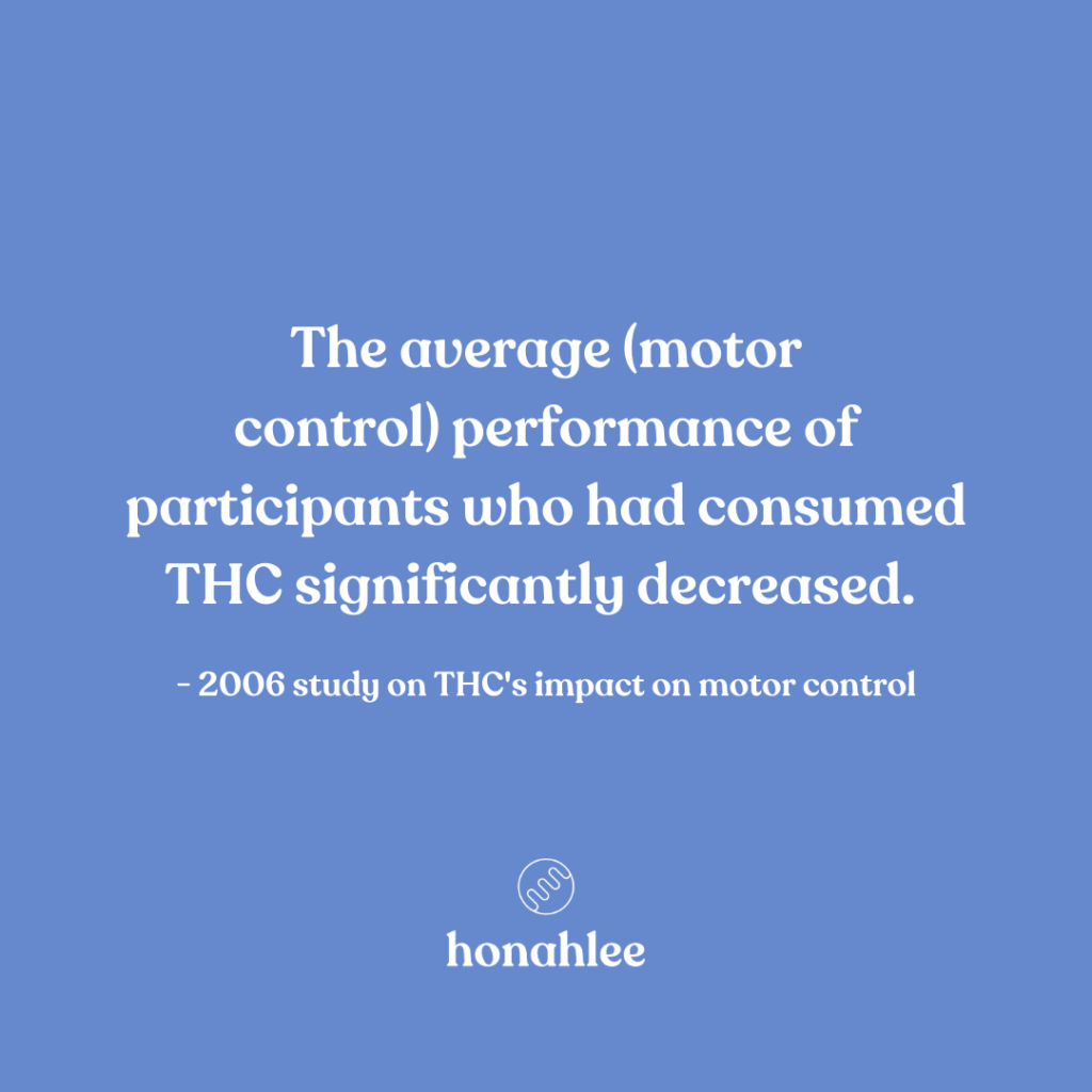 thc decreases motor control