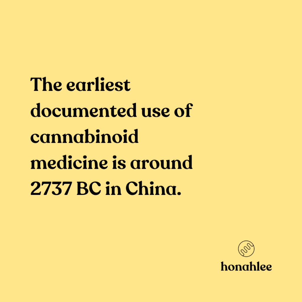earliest cannabinoid medicine 2737 BC China