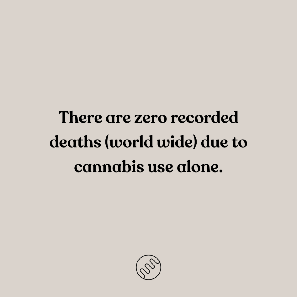 Zero recorded deaths from cannabis alone