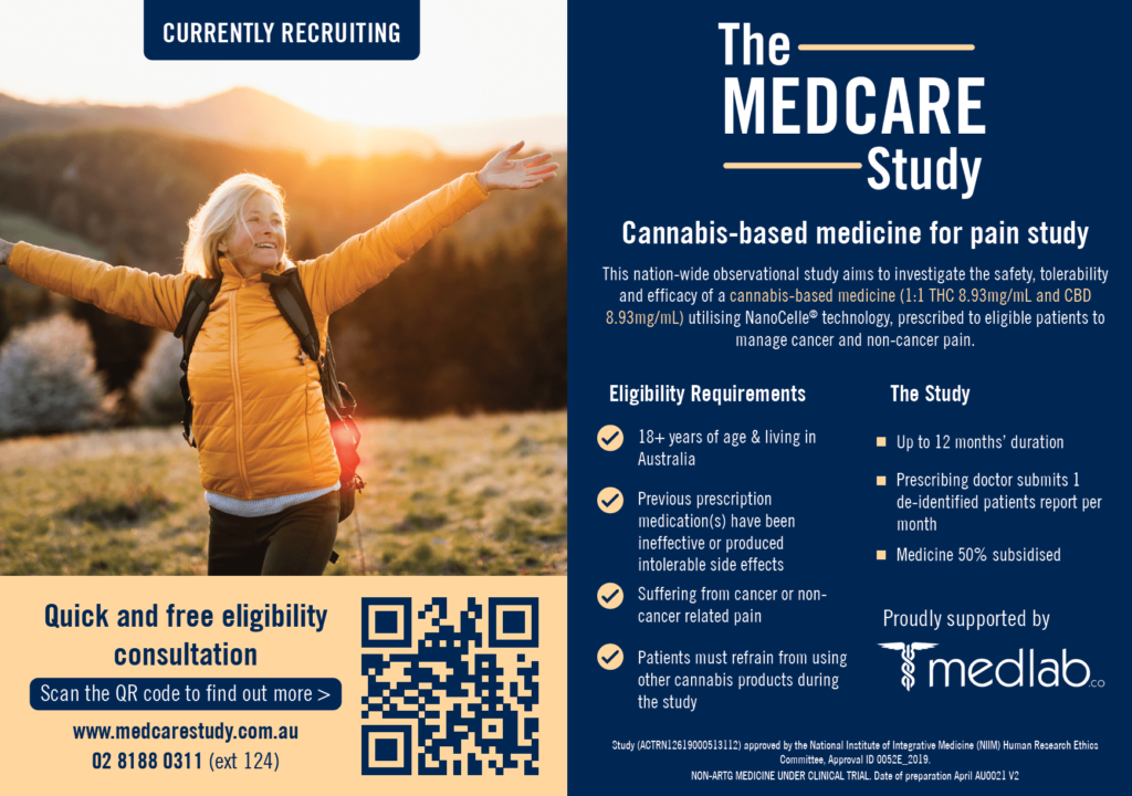 medlab medcare chronic pain and medicinal cannabis study